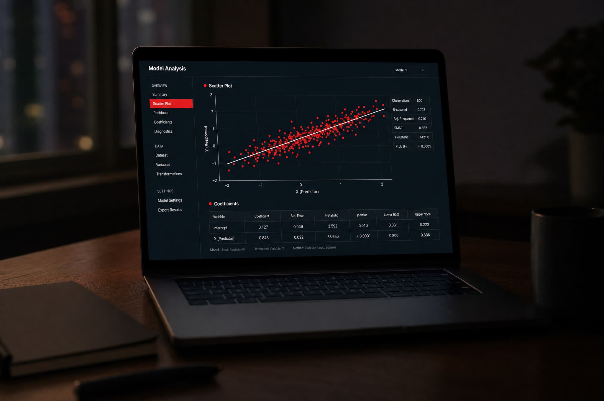 Regression analysis on a laptop